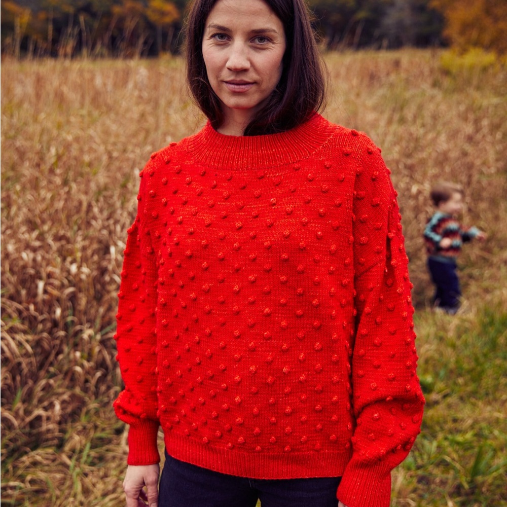 Misha and Puff HOT RED rare popcorn crewneck sweater